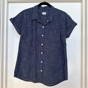 Bridge & Burn Windowpane Plaid Button Front Shirt Medium M